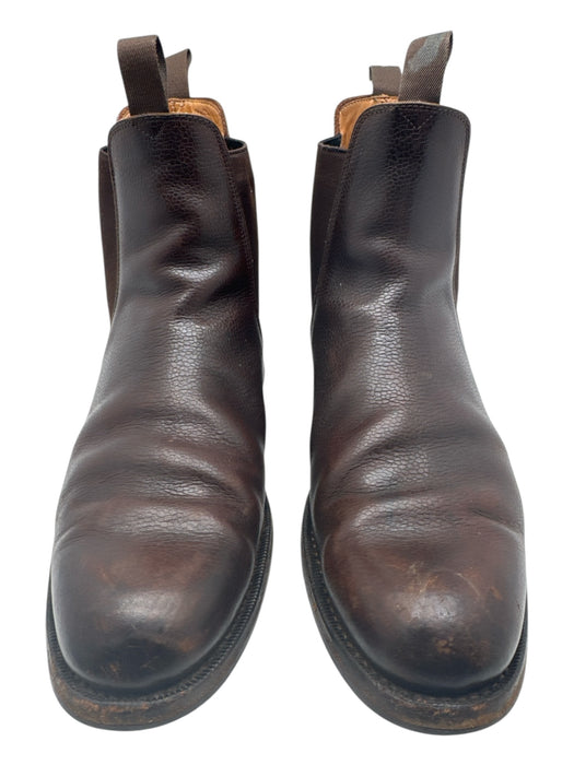 Bow-Tie Shoe Size 9 AS IS Brown Leather Stacked Heel Chelsea Men's Boots Brown / 9