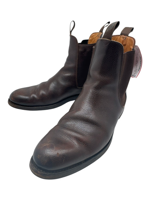 Bow-Tie Shoe Size 9 AS IS Brown Leather Stacked Heel Chelsea Men's Boots Brown / 9