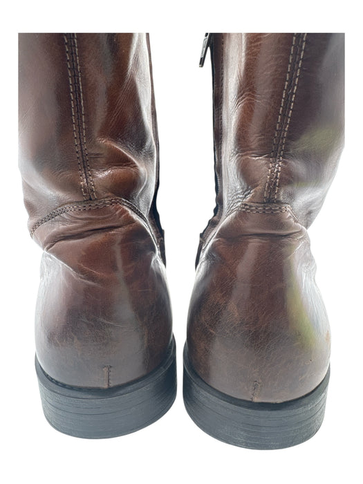 To Boot New York Shoe Size 10 AS IS Brown Leather Side Zip Stacked Heel Boots Brown / 10