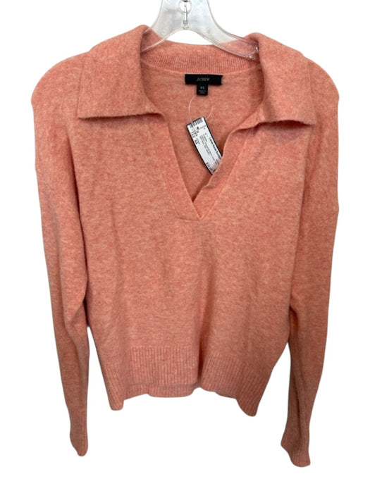 J Crew Size XS Salmon Polyamide Blend Collar Knit Split Neck Knit Sweater Salmon / XS
