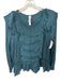 Amadi Size S Green Long Sleeve Paneled Ruffle Accent Puff Sleeve Blouse Green / S