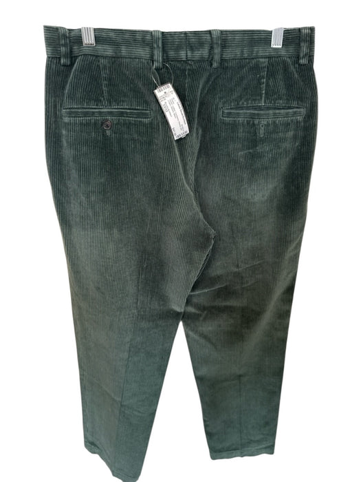 Brooks Brothers Size 33/32 Green Cotton Cordouroy Ribbed Belt Loops Men's Pants Green / 33/32