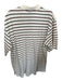 Polo Golf Size L Black & White Cotton Striped Button closure Collar Men's Shirt Black & White / L