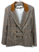 Veronica Beard Size 12 brown, blue, orange Polyester Blend Houndstooth Jacket brown, blue, orange / 12