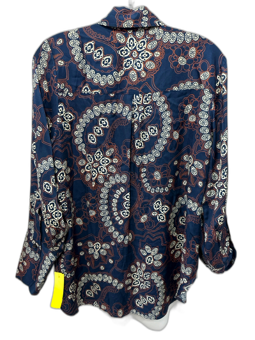 A.L.C. Size 6/8 navy blue & multi Viscose Button Down Pasley Wrap Maxi Top navy blue & multi / 6/8
