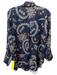 A.L.C. Size 6/8 navy blue & multi Viscose Button Down Pasley Wrap Maxi Top navy blue & multi / 6/8