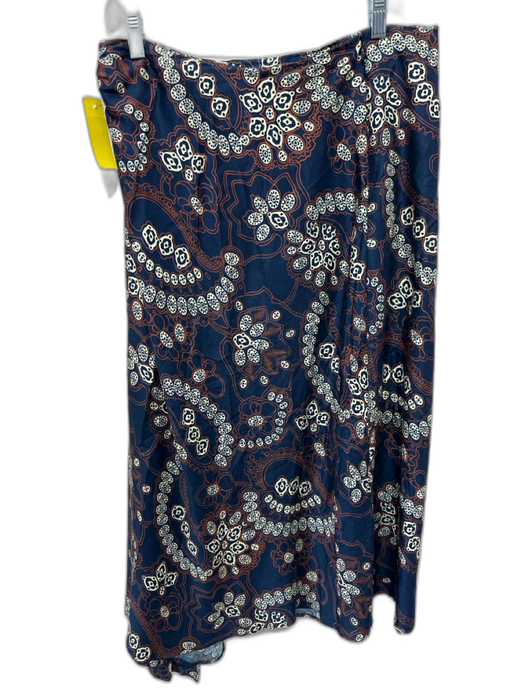 A.L.C. Size 6/8 navy blue & multi Viscose Button Down Pasley Wrap Maxi Top navy blue & multi / 6/8