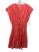 Derek Lam 10 Crosby Size 10 Coral Orange Cotton Cap Sleeve Smocked Waist Dress Coral Orange / 10