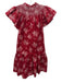 Sea New York Size Medium red & cream Cotton Ruffle Cap Sleeve Floral Dress red & cream / Medium