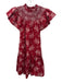 Sea New York Size Medium red & cream Cotton Ruffle Cap Sleeve Floral Dress red & cream / Medium
