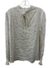 Ba&sh Size 10 Gold & Cream Viscose Blend Long Sleeve Striped Smocked Sheer Top Gold & Cream / 10