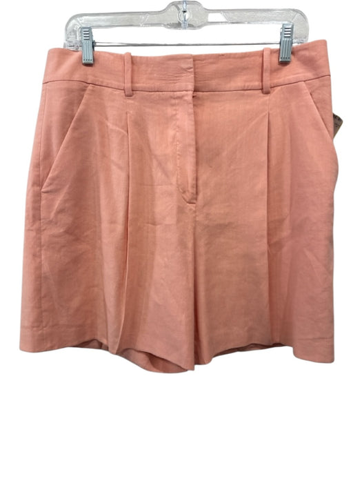 Veronica Beard Size 10 Light Orange Linen Blend High Rise Pleated Shorts Light Orange / 10