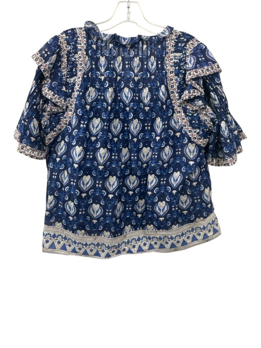 Sea New York Size Medium Blue, Purple, White Cotton Short Sleeve Skirt Set Blue, Purple, White / Medium