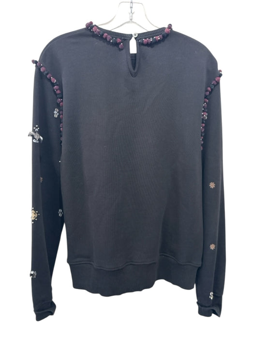 Sea New York Size Large Black, Red, Silver Cotton Long Sleeve Pom Pom Sweater Black, Red, Silver / Large