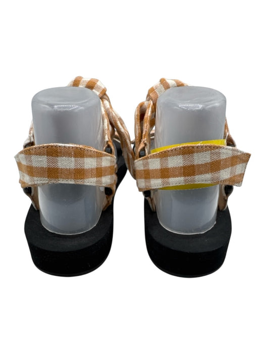 Loeffler Randall Shoe Size 9.5 Brown, White, Black Foam open toe Gingham Sandals Brown, White, Black / 9.5