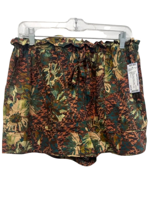 Ulla Johnson Size 6 Orange, Yellow, Brown Cotton Drawstring Waist Shorts Orange, Yellow, Brown / 6