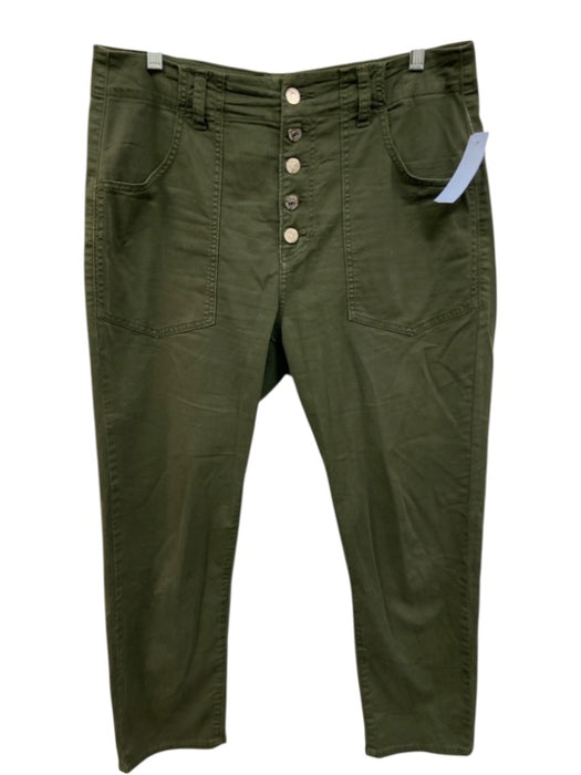 Veronica Beard Jeans Size 30 Green Cotton Blend High Rise Button Fly Pants Green / 30