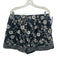 Cara Cara Size M/L Navy Blue & Cream White Cotton Elastic Back Short Set Navy Blue & Cream White / M/L