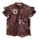 Ulla Johnson Size 8 Burgundy, Cream, Blue Cotton Floral Tiered Cap Sleeve Top Burgundy, Cream, Blue / 8
