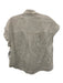 Veronica Beard Size L Cream White Linen Cuffed Cap Sleeve Button Up Collared Top Cream White / L