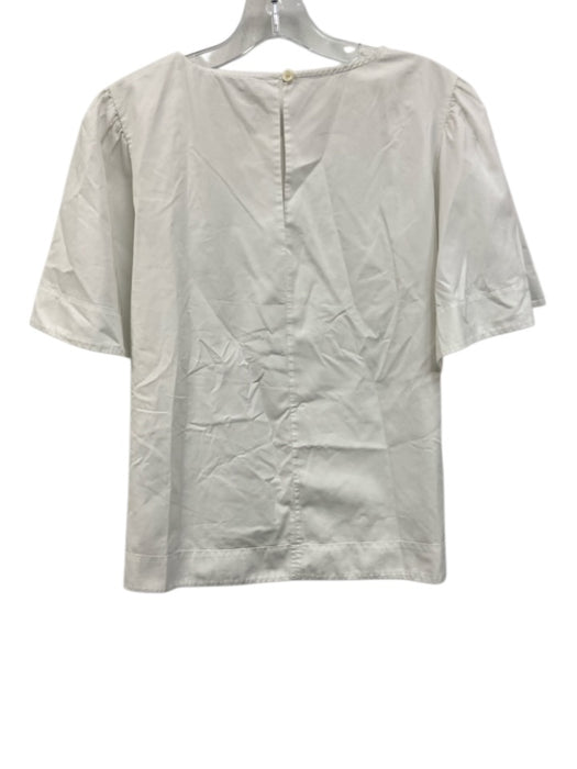 Broome Street Size L White Cotton Flutter Cap sleeve Keyhole Back Top White / L