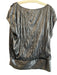 Theory Size L Black Polyethylene Boat Neck Crinkle Cap Sleeve Top Black / L