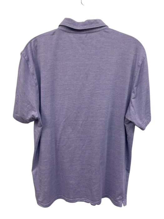 Peter Millar Size M Purple & White Cotton Blend Polo Men's Short Sleeve Purple & White / M