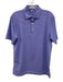 Peter Millar Size S Purple & White Polyester Striped Polo Men's Short Sleeve Purple & White / S