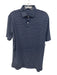 Peter Millar Size S Navy Blue & Pink Polyester Striped Polo Men's Short Sleeve Navy Blue & Pink / S