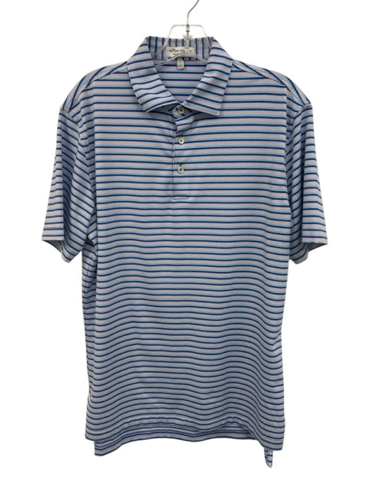 Peter Millar Size S Blue & Multi Polyester Striped Polo Men's Short Sleeve Blue & Multi / S