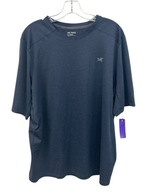Arcteryx Size L Navy Blue Polyester Heathered Men's Short Sleeve Navy Blue / L