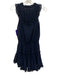 Misa Size S Navy Blue Viscose Sleeveless Pom Pom Fringe Sleeveless Dress Navy Blue / S