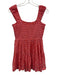 Free People Size XS Pink & Orange Cotton Abstract Print Puff Strap Dress Pink & Orange / XS