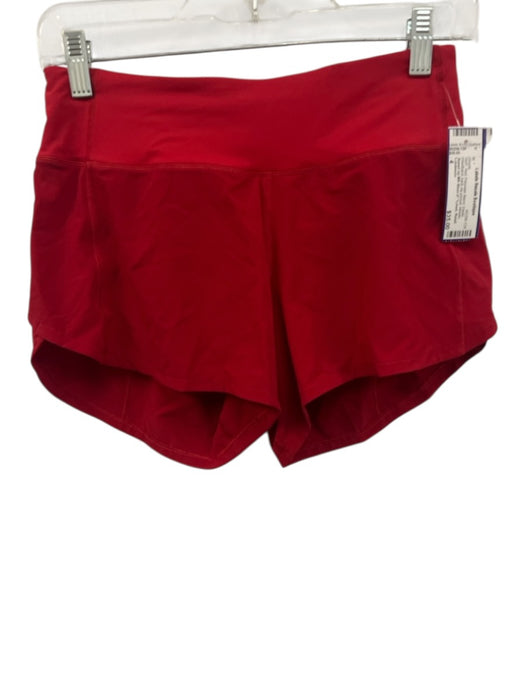 Lululemon Size 4 Red Polyester Blend Elastic Waistband back zip pocket Shorts Red / 4