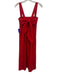 Theory Size S Red Linen Blend Sleeveless Tie Back Foldover Top Paneled Dress Red / S