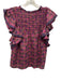 Saylor Size S Purple, Blue & Beige Cotton Floral Blocked Print V Neck Top Purple, Blue & Beige / S