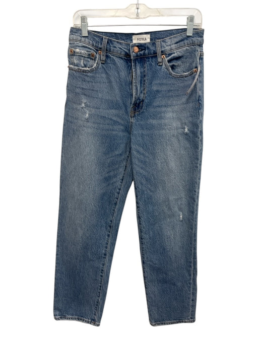 Pistola Size 27 Medium Wash Cotton Blend Denim Distressed Button & Zip Fly Jeans Medium Wash / 27