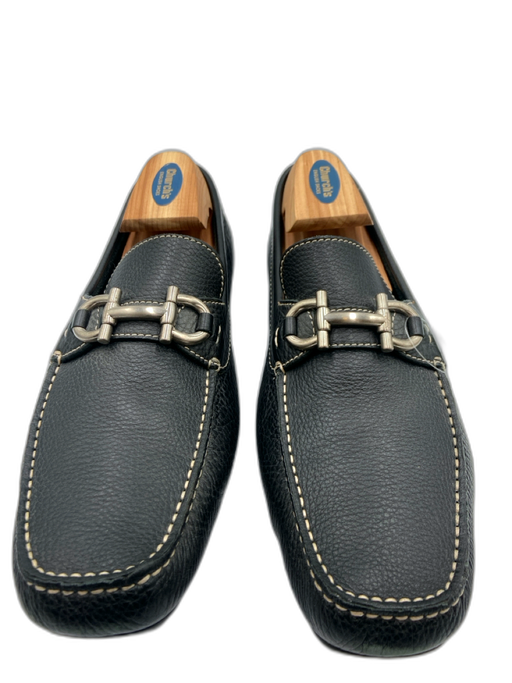 Salvatore Ferragamo Shoe Size 9 AS IS Navy Leather Solid Loafer Horsebit Shoes Navy / 9