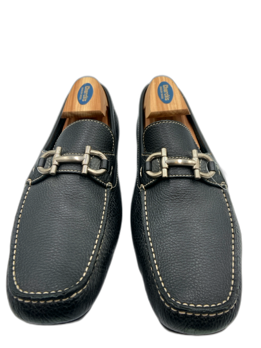 Salvatore Ferragamo Shoe Size 9 AS IS Navy Leather Solid Loafer Horsebit Shoes Navy / 9