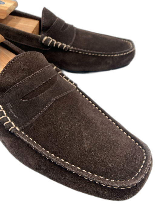 Salvatore Ferragamo Shoe Size 8 Brown Suede Solid Loafer Men's Shoes Brown / 8