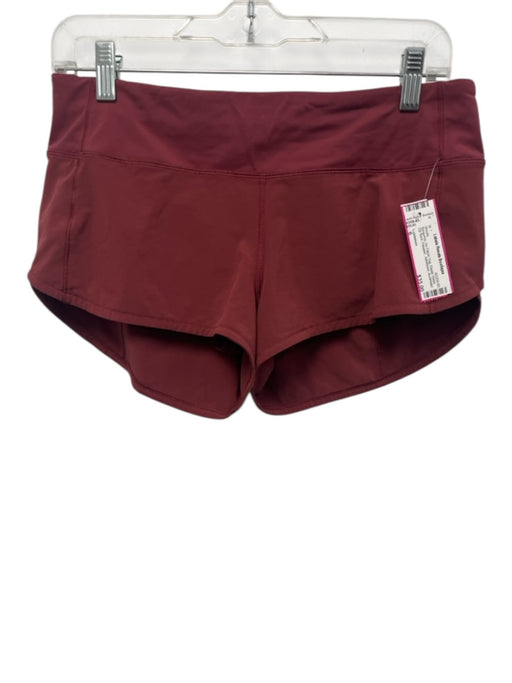Lululemon Size 6 Burgundy No Fabric Tag Elastic Waist Zip Back Paneled Shorts Burgundy / 6