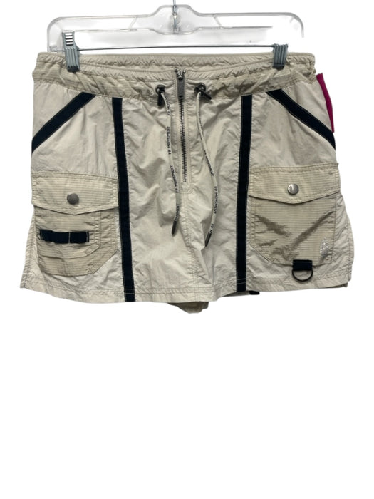 Free People Movement Size S/P Beige & Black Polyamide Ribbon trim Skort Beige & Black / S/P