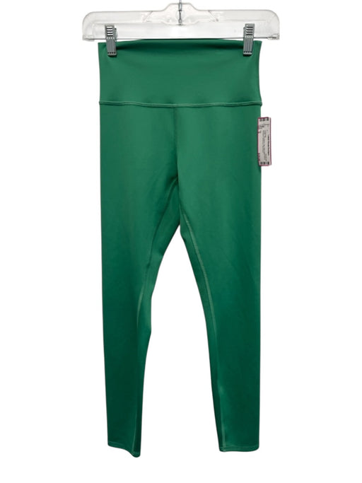 Alo Size S Green No Fabric Tag Wide Waist Band Paneled Athleisure Leggings Green / S