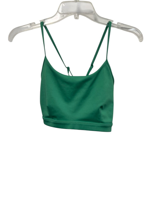 Alo Size L Green Polyester Blend Criss Cross Back Paneled Athleisure Top Green / L