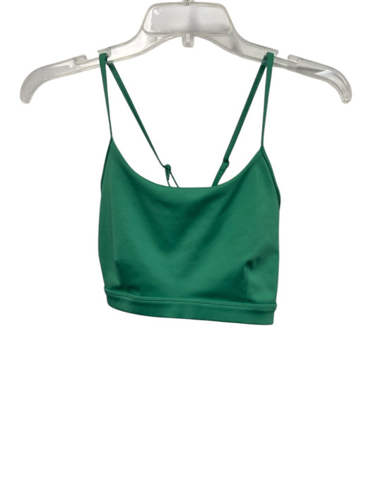 Alo Size L Green Polyester Blend Criss Cross Back Paneled Athleisure Top Green / L