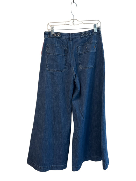 Pilcro Size 27 Medium dark wash Cotton Zip Fly Mid Rise 4 Pocket Wide Leg Jeans Medium dark wash / 27