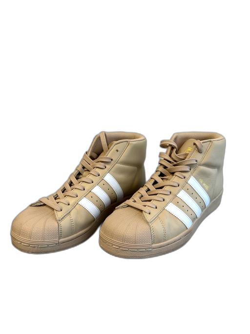 Adidas Shoe Size 39.5 Tan Leather 3 Stripe lace up High Top Shell Toe Shoes Tan / 39.5