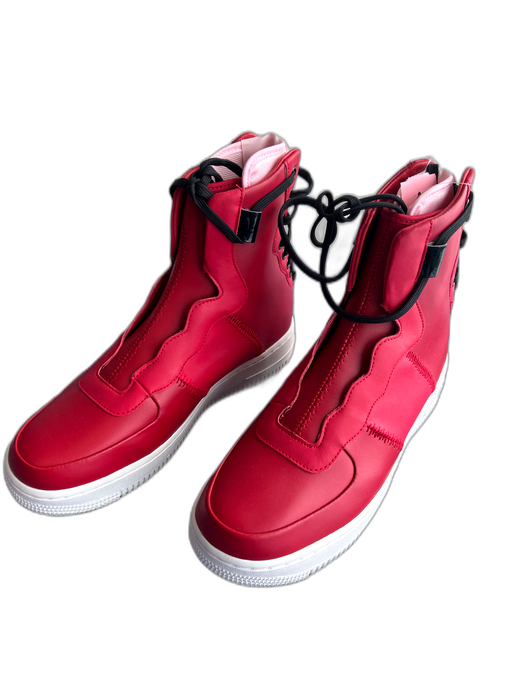 Nike Shoe Size 8 Red Leather Almond Toe Back LAce High Top Sneaker Shoes Red / 8