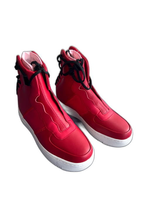 Nike Shoe Size 8 Red Leather Almond Toe Back LAce High Top Sneaker Shoes Red / 8