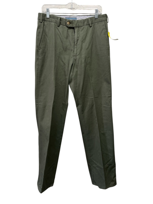 Peter Millar Size 32 Olive Cotton Solid Khakis Men's Pants Olive / 32